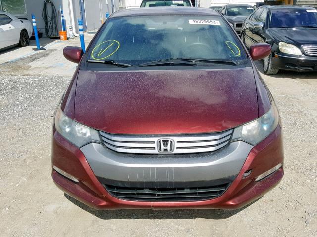 JHMZE2H59BS008902 - 2011 HONDA INSIGHT LX BURGUNDY photo 9