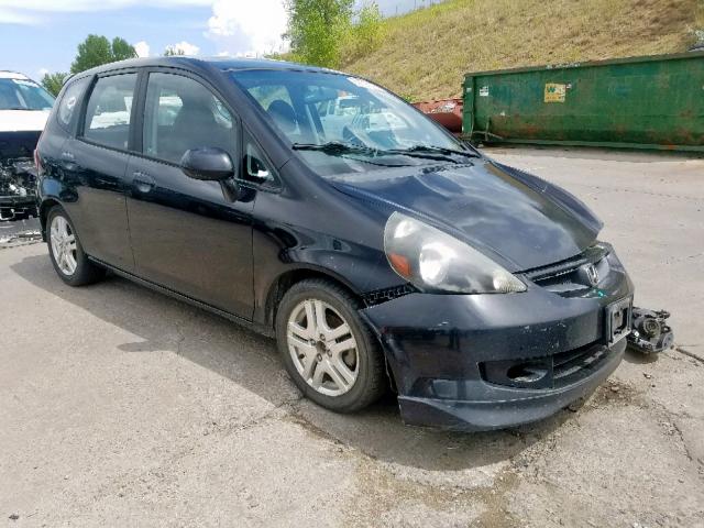 JHMGD38617S033292 - 2007 HONDA FIT S BLACK photo 1