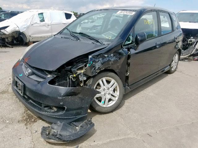 JHMGD38617S033292 - 2007 HONDA FIT S BLACK photo 2