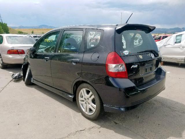 JHMGD38617S033292 - 2007 HONDA FIT S BLACK photo 3