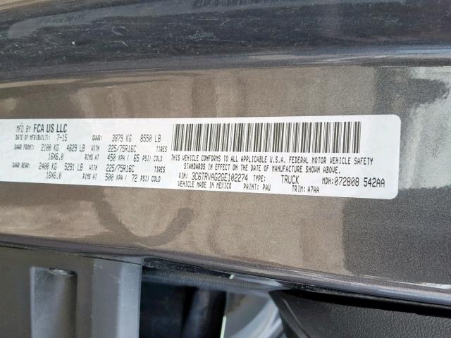 3C6TRVAG2GE102274 - 2016 RAM PROMASTER 石墨色 照片 10