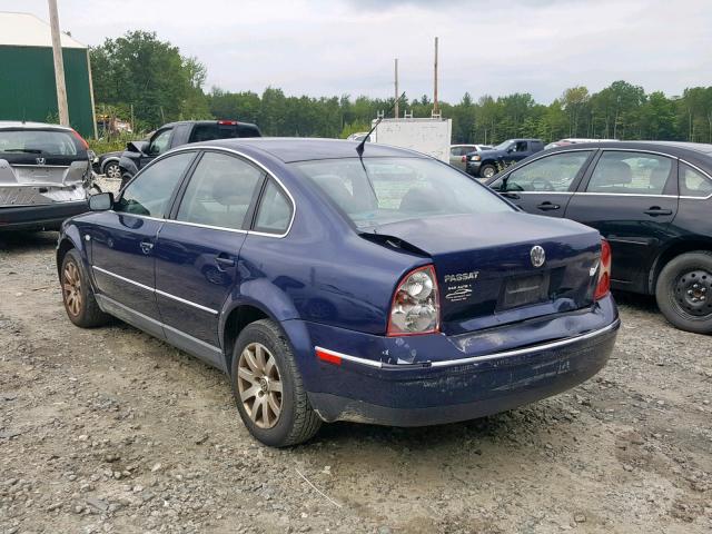 WVWPD63B23P183755 - 2003 VOLKSWAGEN PASSAT GLS BLUE photo 3