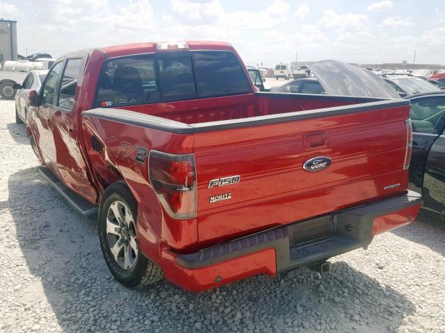 1FTFW1CF7CFC19991 - 2012 FORD F150 SUPER RED photo 3