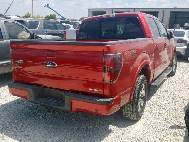 1FTFW1CF7CFC19991 - 2012 FORD F150 SUPER RED photo 4