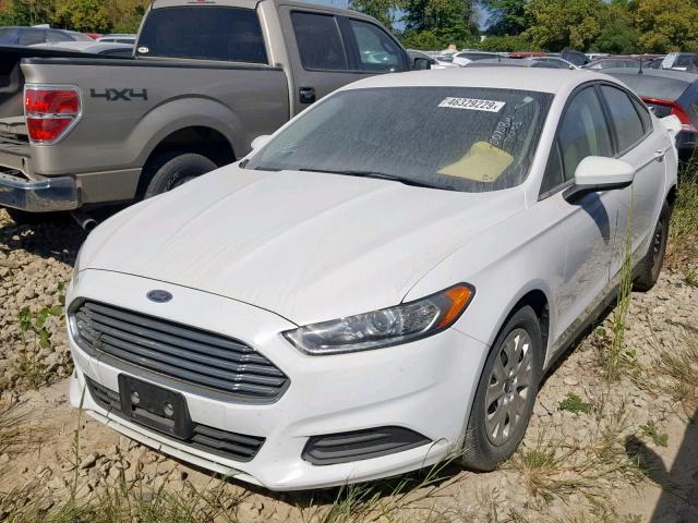 1FA6P0G71E5370673 - 2014 FORD FUSION S WHITE photo 2