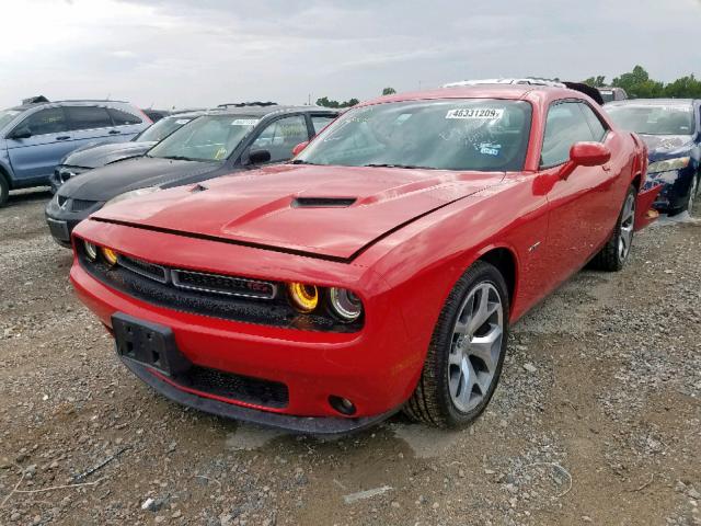 2C3CDZBT3FH861176 - 2015 DODGE CHALLENGER RED photo 2