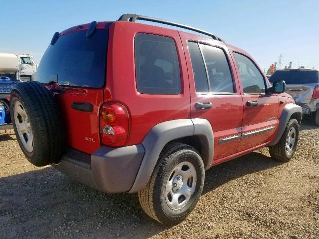 1J4GK48K24W287781 - 2004 JEEP LIBERTY SP RED photo 4