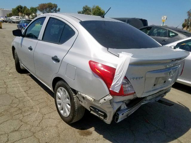 3N1CN7AP9HL832103 - 2017 NISSAN VERSA S SILVER photo 3