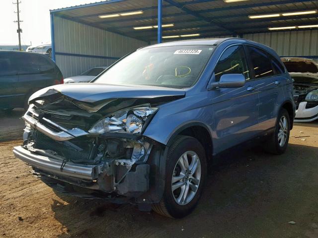 5J6RE3H78BL005745 - 2011 HONDA CR-V EXL BLUE photo 2