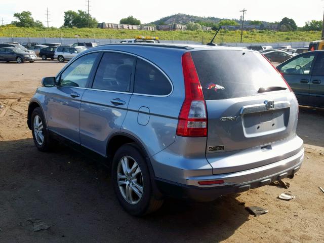 5J6RE3H78BL005745 - 2011 HONDA CR-V EXL BLUE photo 3