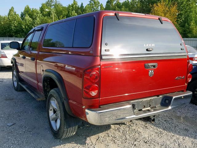 1D7HU18207S231617 - 2007 DODGE RAM 1500 S MAROON photo 3