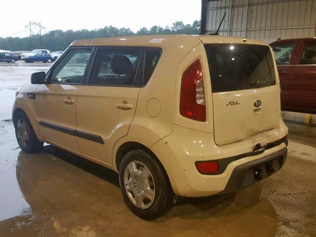 KNDJT2A55D7760181 - 2013 KIA SOUL WHITE photo 3