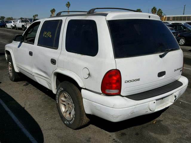 1D4HR48N83F567559 - 2003 DODGE DURANGO SL WHITE photo 3