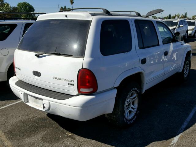 1D4HR48N83F567559 - 2003 DODGE DURANGO SL WHITE photo 4