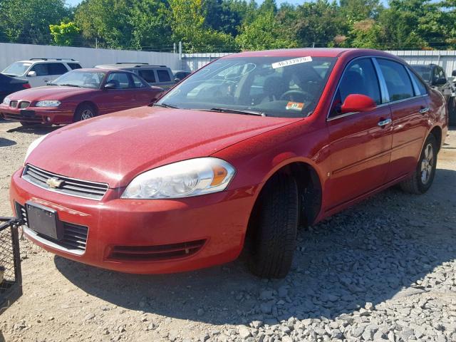 2G1WT58K579286070 - 2007 CHEVROLET IMPALA LT RED photo 2