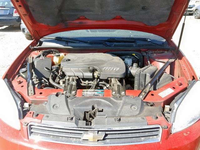 2G1WT58K579286070 - 2007 CHEVROLET IMPALA LT RED photo 7