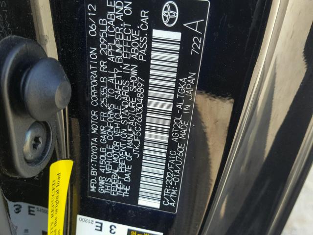 JTKJF5C76D3048897 - 2013 TOYOTA SCION TC 黑色 照片 10