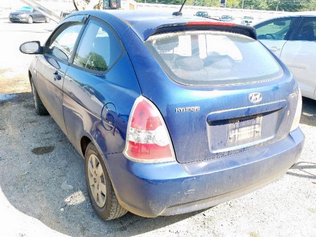 KMHCM36C88U084749 - 2008 HYUNDAI ACCENT GS BLUE photo 3