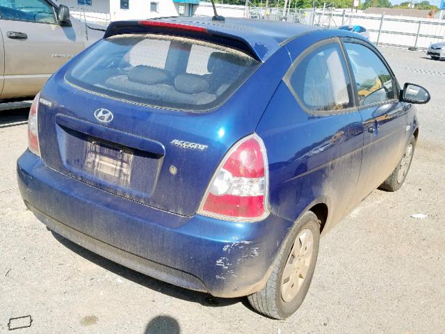 KMHCM36C88U084749 - 2008 HYUNDAI ACCENT GS BLUE photo 4