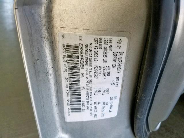 2C8GF684X4R288594 - 2004 CHRYSLER PACIFICA SILVER photo 10