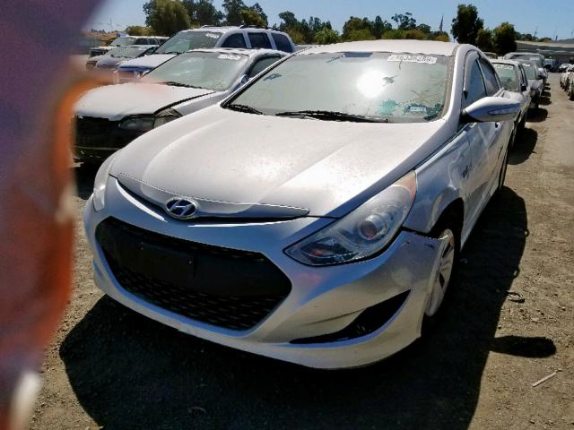 KMHEC4A4XDA050597 - 2013 HYUNDAI SONATA HYB SILVER photo 2