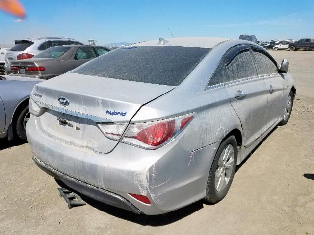 KMHEC4A4XDA050597 - 2013 HYUNDAI SONATA HYB SILVER photo 4