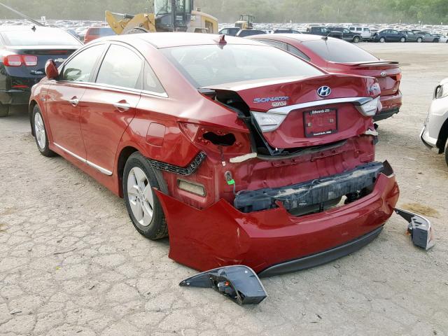 KMHEC4A40CA032768 - 2012 HYUNDAI SONATA HYB RED photo 3