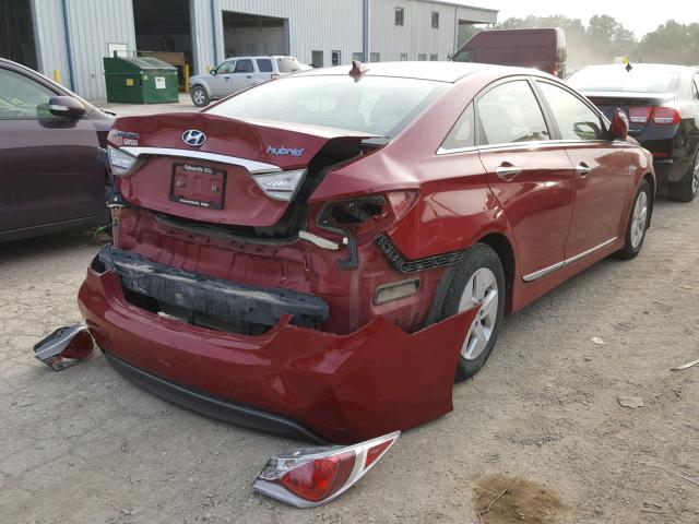 KMHEC4A40CA032768 - 2012 HYUNDAI SONATA HYB RED photo 4