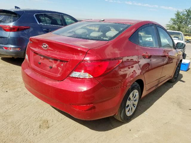 KMHCT4AE9HU376881 - 2017 HYUNDAI ACCENT SE RED photo 4