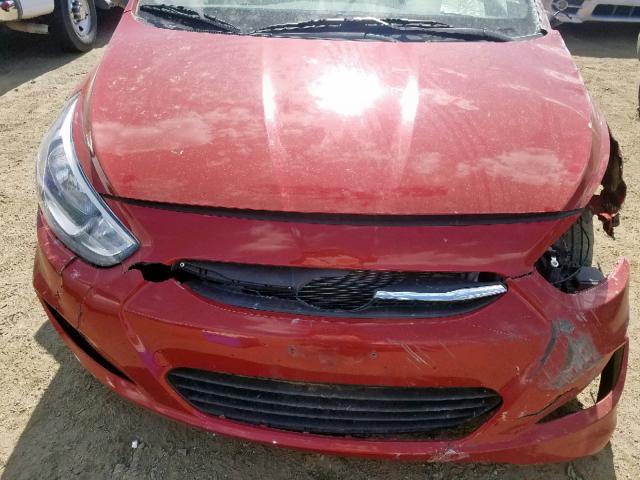 KMHCT4AE9HU376881 - 2017 HYUNDAI ACCENT SE RED photo 7