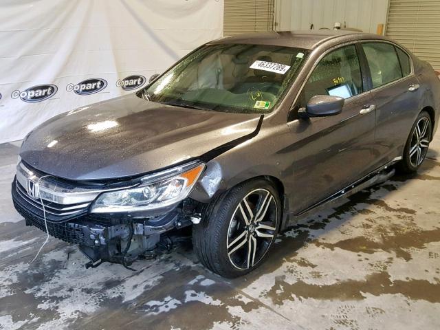 1HGCR2F16HA006584 - 2017 HONDA ACCORD SPO GRAY photo 2