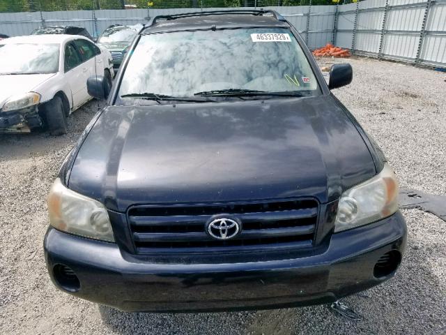 JTEGD21A260149861 - 2006 TOYOTA HIGHLANDER BLACK photo 9