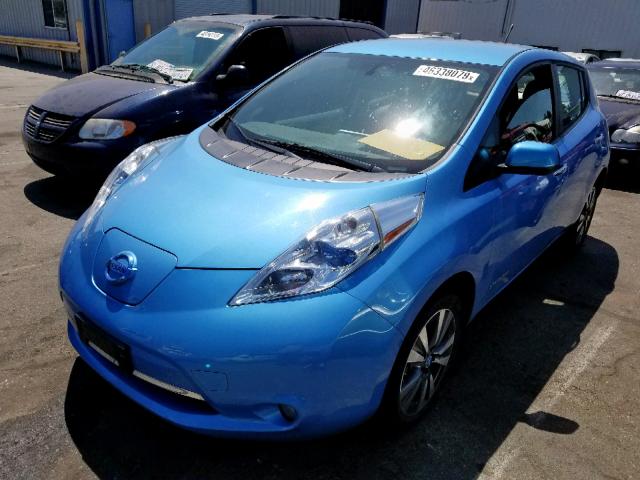 1N4AZ0CP3DC418338 - 2013 NISSAN LEAF S BLUE photo 2