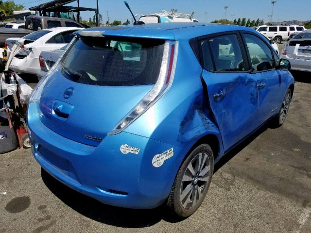 1N4AZ0CP3DC418338 - 2013 NISSAN LEAF S BLUE photo 4