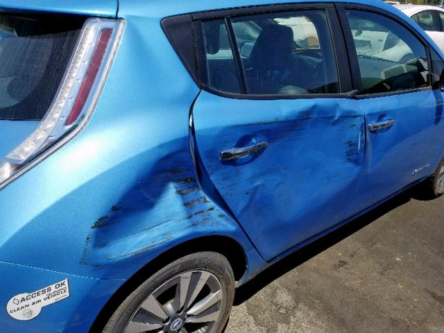 1N4AZ0CP3DC418338 - 2013 NISSAN LEAF S BLUE photo 9