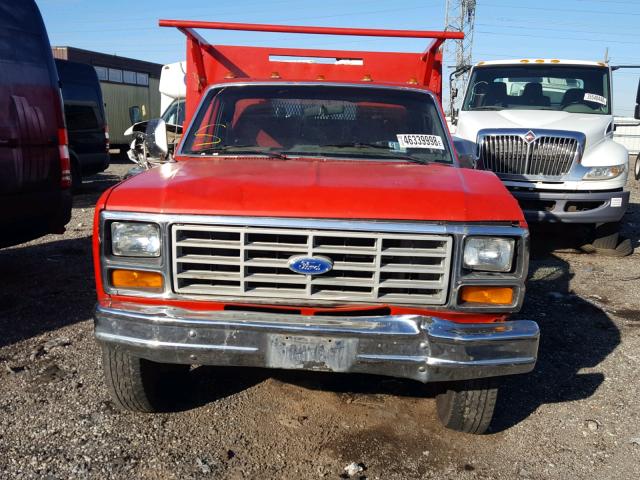 1FDKF37H4GPB92072 - 1986 FORD F350 RED photo 10
