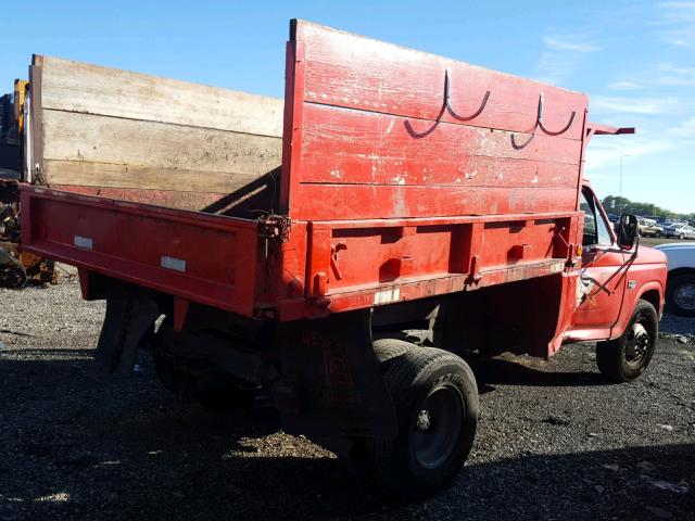 1FDKF37H4GPB92072 - 1986 FORD F350 RED photo 4