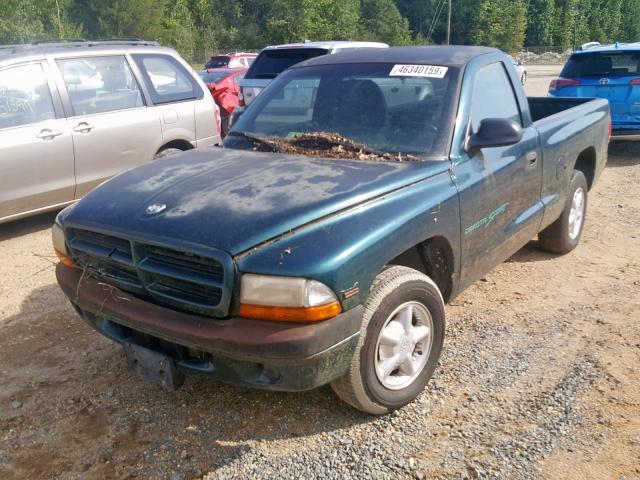 1B7FL26P1WS637039 - 1998 DODGE DAKOTA GREEN photo 2