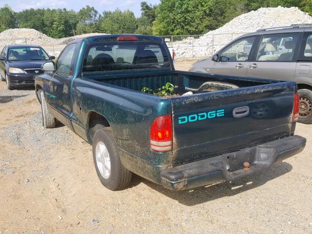 1B7FL26P1WS637039 - 1998 DODGE DAKOTA GREEN photo 3