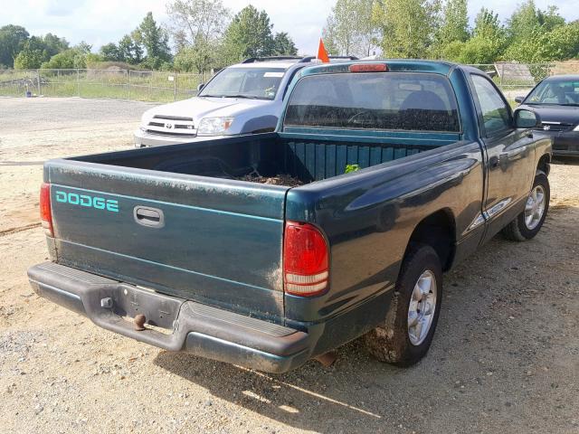 1B7FL26P1WS637039 - 1998 DODGE DAKOTA GREEN photo 4