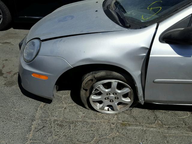 1B3ES56C54D646939 - 2004 DODGE NEON SXT SILVER photo 9