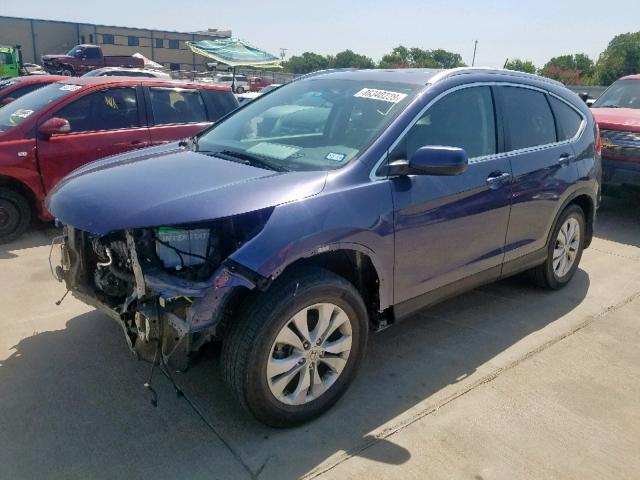 5J6RM4H72CL072173 - 2012 HONDA CR-V EXL BLUE photo 2