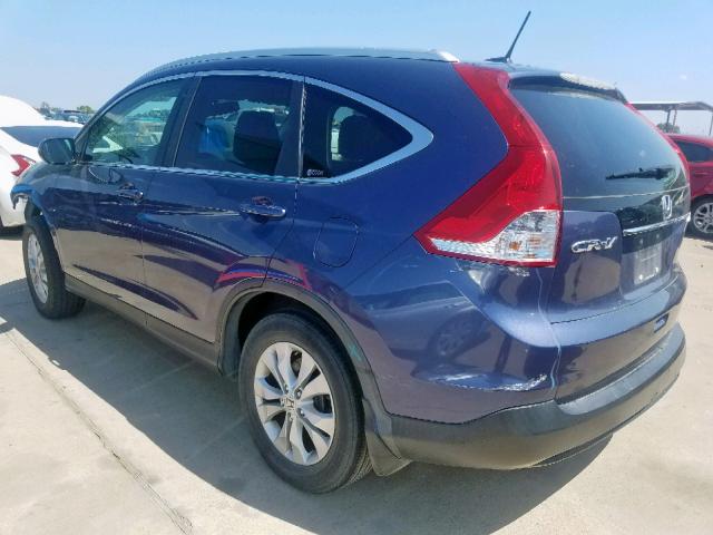 5J6RM4H72CL072173 - 2012 HONDA CR-V EXL BLUE photo 3