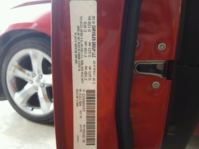 2C3CDXHG6DH616979 - 2013 DODGE CHARGER SX RED photo 10