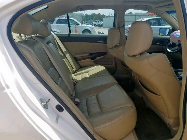 1HGCP36818A080763 - 2008 HONDA ACCORD EXL WHITE photo 6