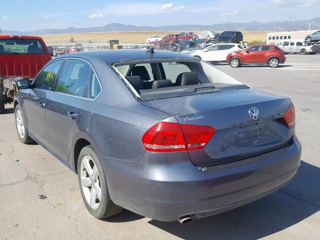 1VWBP7A39DC086318 - 2013 VOLKSWAGEN PASSAT SE GRAY photo 3