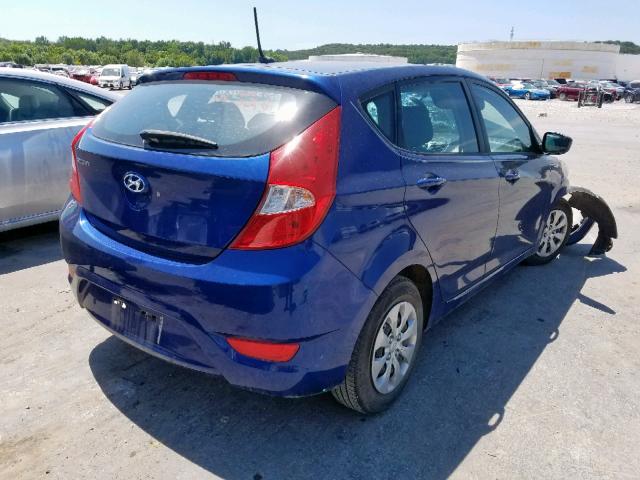 KMHCT5AE7HU301134 - 2017 HYUNDAI ACCENT SE BLUE photo 4