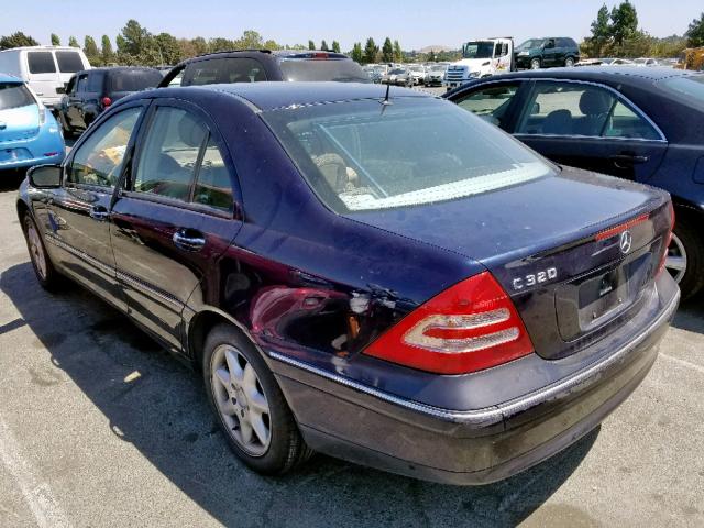 WDBRF64J31F031378 - 2001 MERCEDES-BENZ C 320 BLUE photo 3