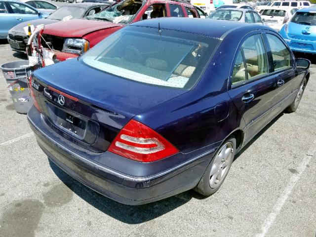 WDBRF64J31F031378 - 2001 MERCEDES-BENZ C 320 BLUE photo 4