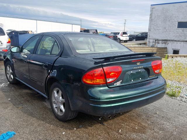 1G3NF52E81C255313 - 2001 OLDSMOBILE ALERO GLS GREEN photo 3